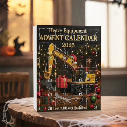 Construction Vehicle Calendar with 24 Acrylic Ornaments to Hang on the Tree One Day at a Time