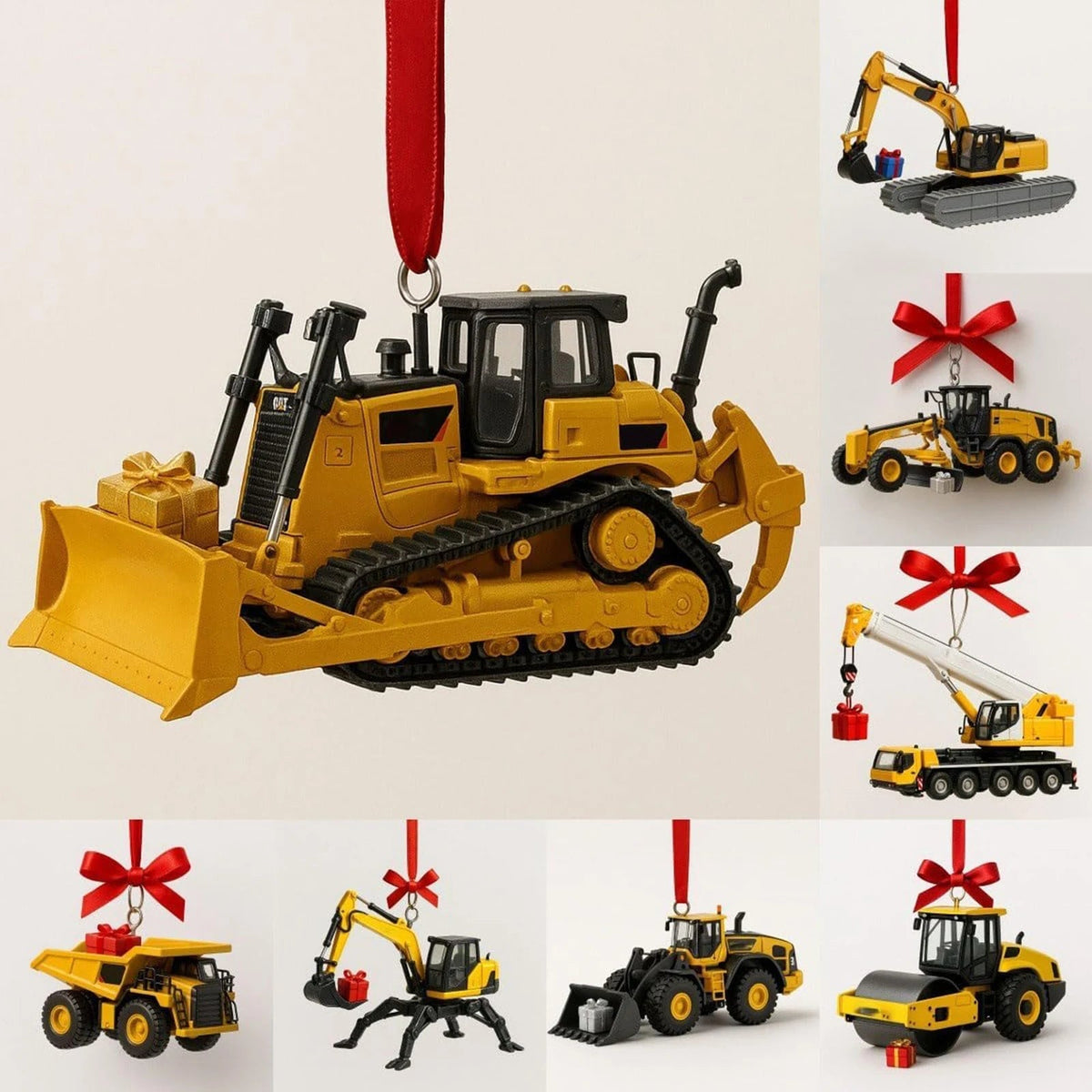 Construction Vehicle Calendar with 24 Acrylic Ornaments to Hang on the Tree One Day at a Time