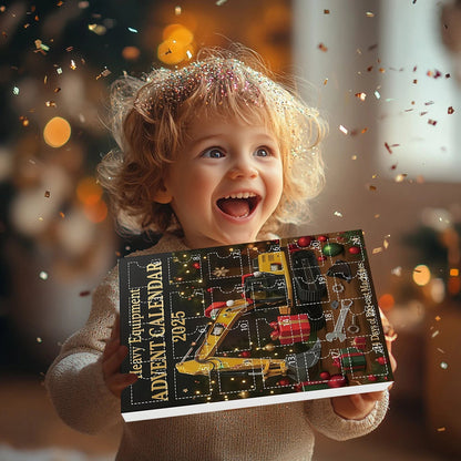 Construction Vehicle Calendar with 24 Acrylic Ornaments to Hang on the Tree One Day at a Time