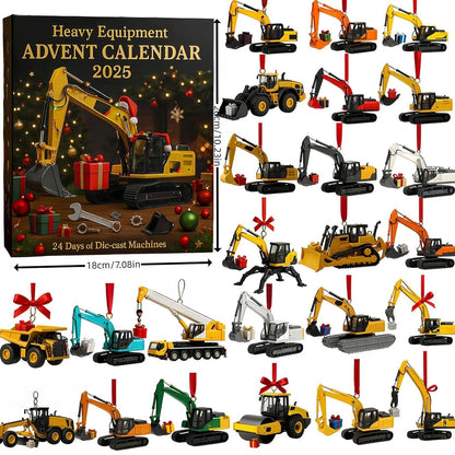 Construction Vehicle Calendar with 24 Acrylic Ornaments to Hang on the Tree One Day at a Time