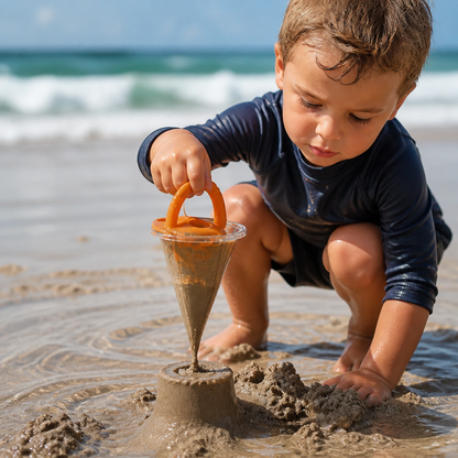 Kids Beach Sand Funnel Toy for Pouring and Drawing Patterns in Sand