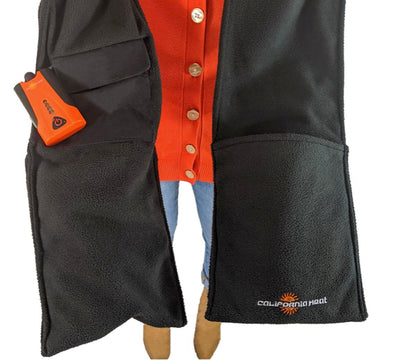 Rechargeable Battery Heated Scarf with 3 Heating Zones and Water Resistant Fleece