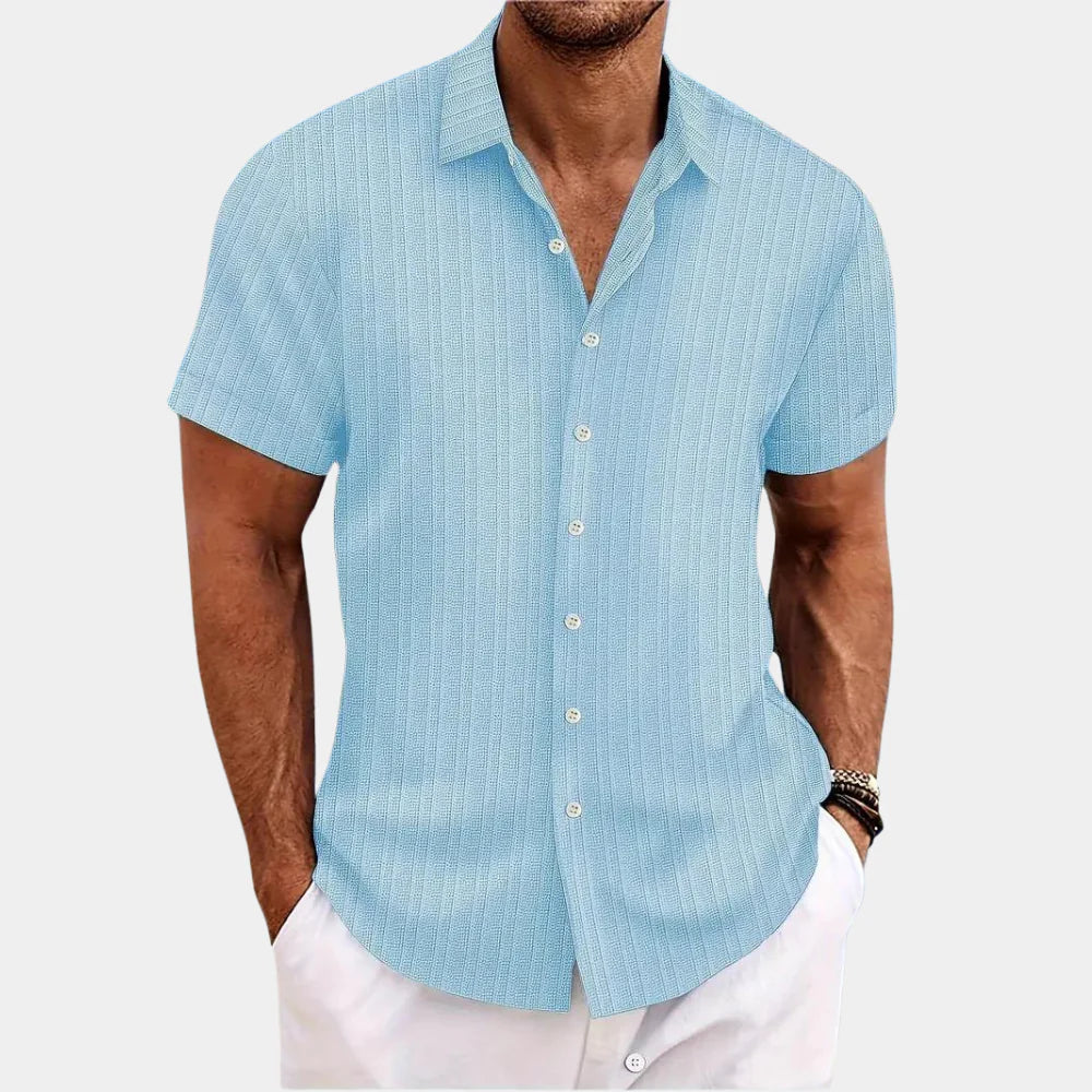 Breathable Linen Cotton Shirt with Open Stitch Closure and Regular Fit