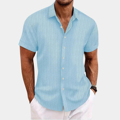 Breathable Linen Cotton Shirt with Open Stitch Closure and Regular Fit