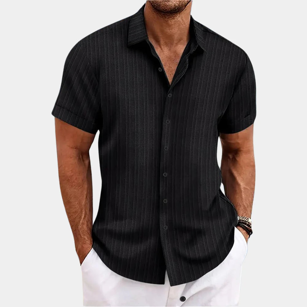 Breathable Linen Cotton Shirt with Open Stitch Closure and Regular Fit