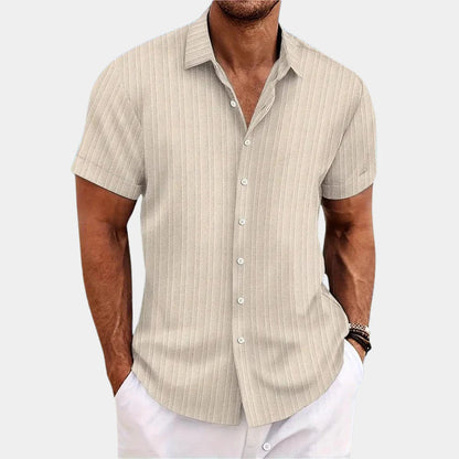 Breathable Linen Cotton Shirt with Open Stitch Closure and Regular Fit