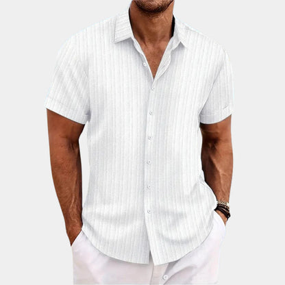 Breathable Linen Cotton Shirt with Open Stitch Closure and Regular Fit