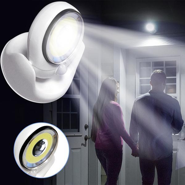 Motion Sensor LED Outdoor Light with Magnetic Base and Battery Operation
