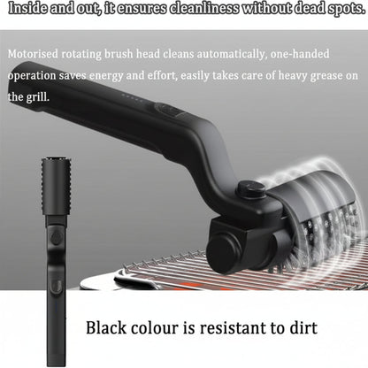 Electric BBQ Grill Brush with Rotating Bristles and Rechargeable Battery, Includes 2 Replacement Heads