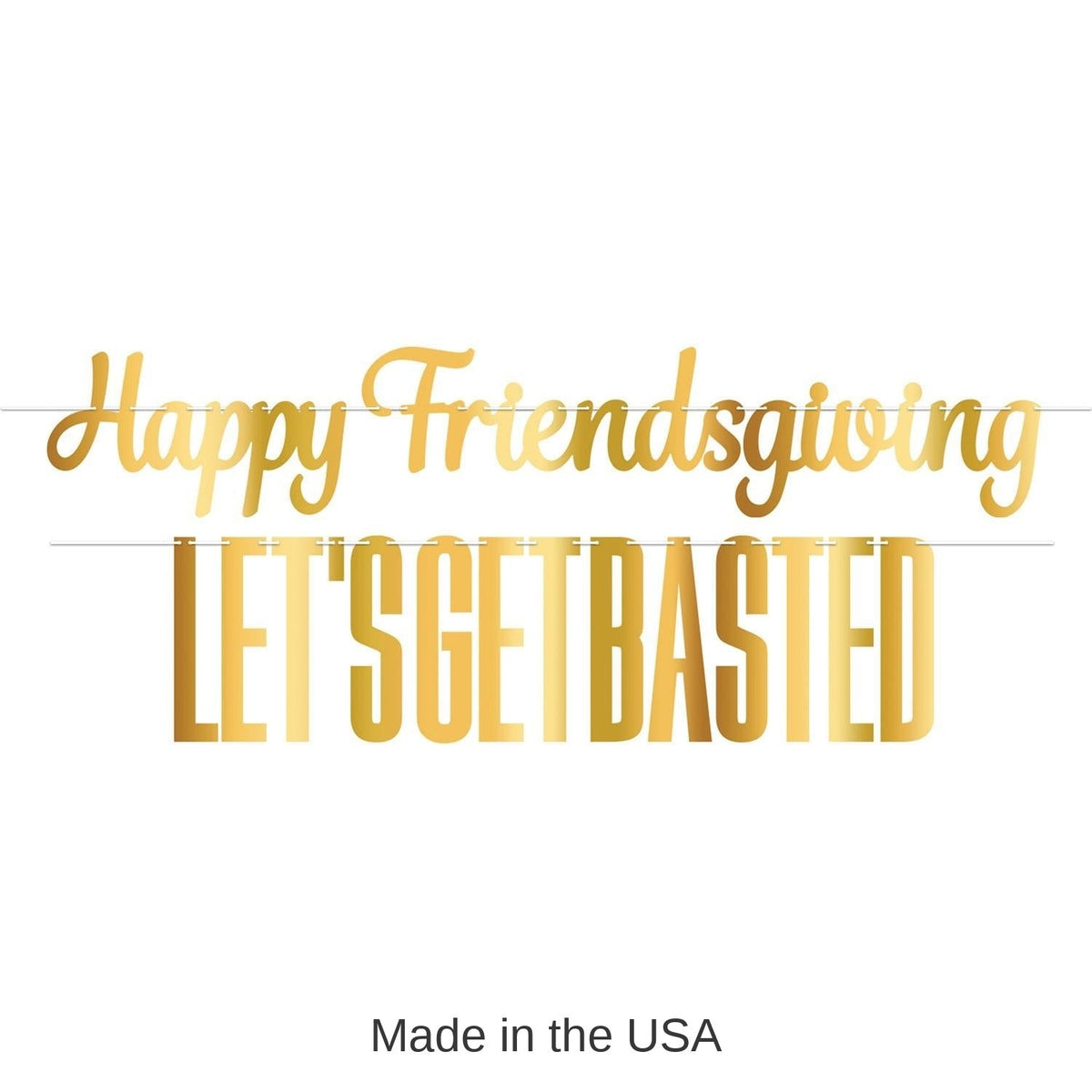 Gold foil Happy Friendsgiving letter banner set, 12 pack