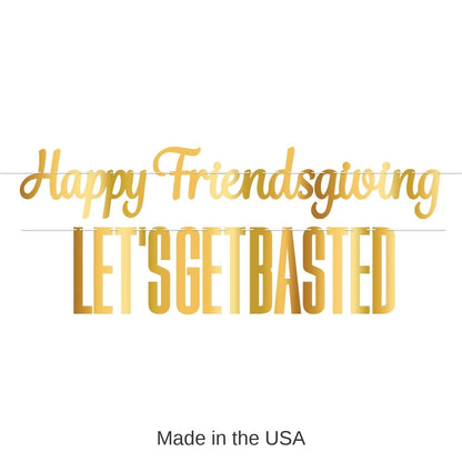 Gold foil Happy Friendsgiving letter banner set, 12 pack