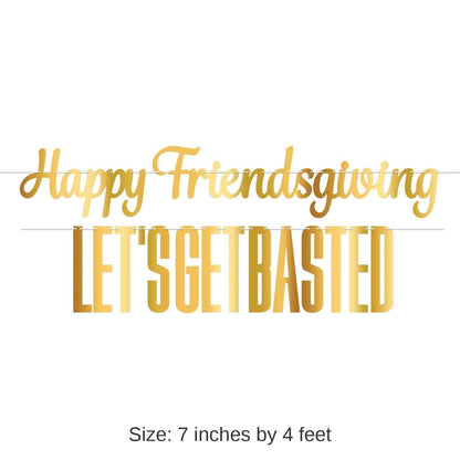 Gold foil Happy Friendsgiving letter banner set, 12 pack