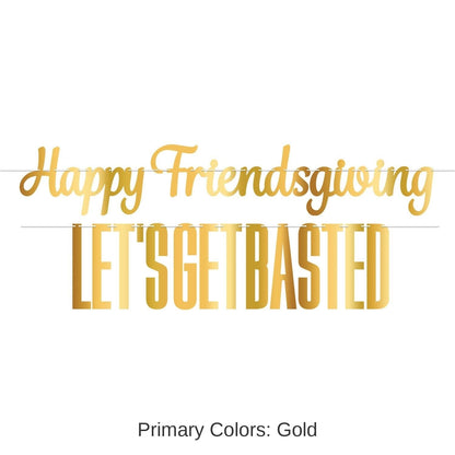 Gold foil Happy Friendsgiving letter banner set, 12 pack