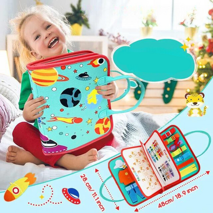 Interactive Activity Book with Zippers, Buttons, and Laces for Toddler Learning