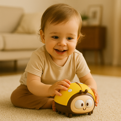 Ladybug Air Balloon Toy with Button Activation for Babies