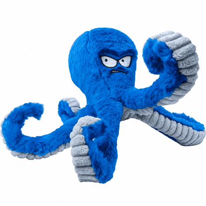 Stuffed Octopus Dog Toy with Squeaker and Crinkle Material for Chewing