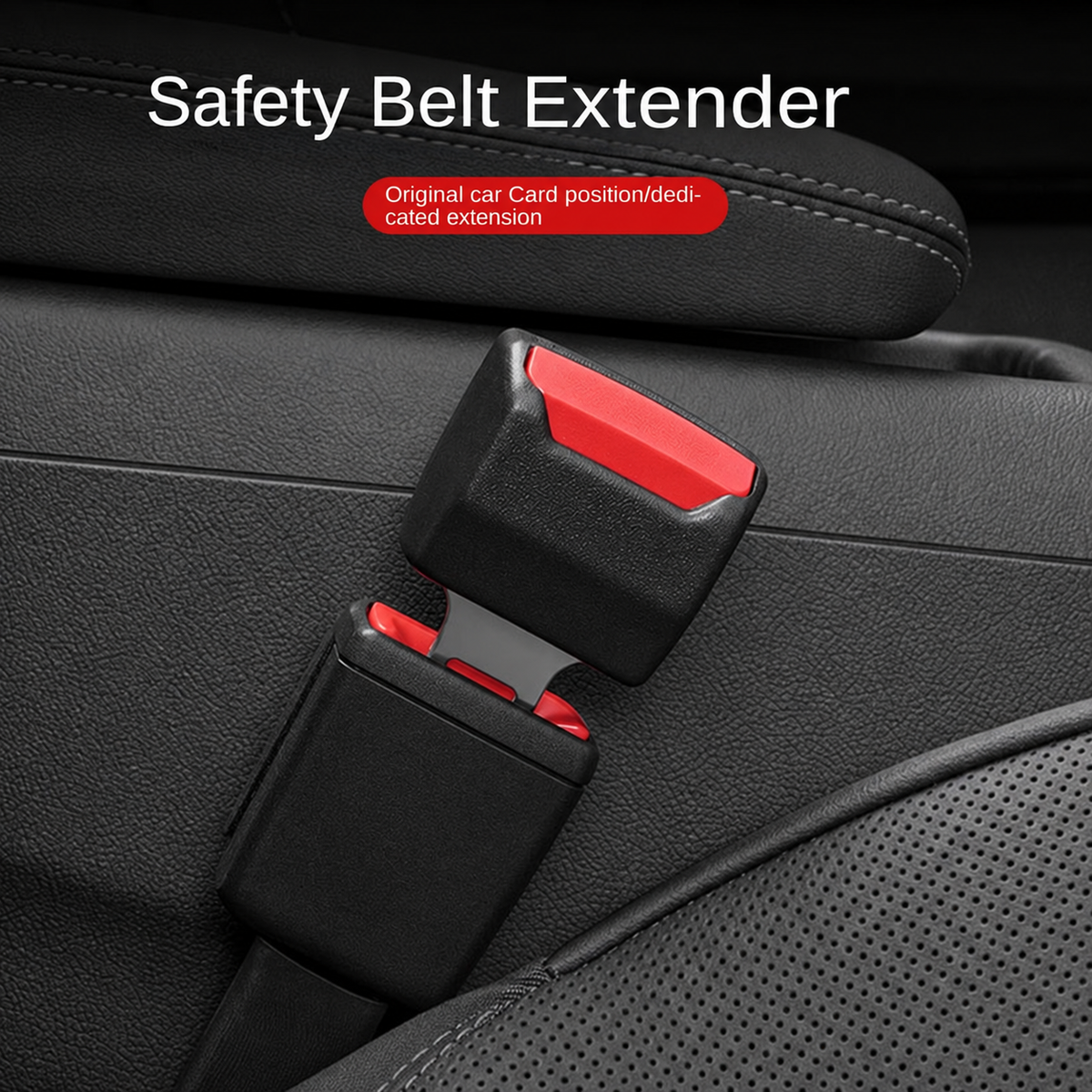 Set of Two Black Seat Belt Clips in Plastic and Metal, About 3 by 1.5 by 0.75 Inches Each