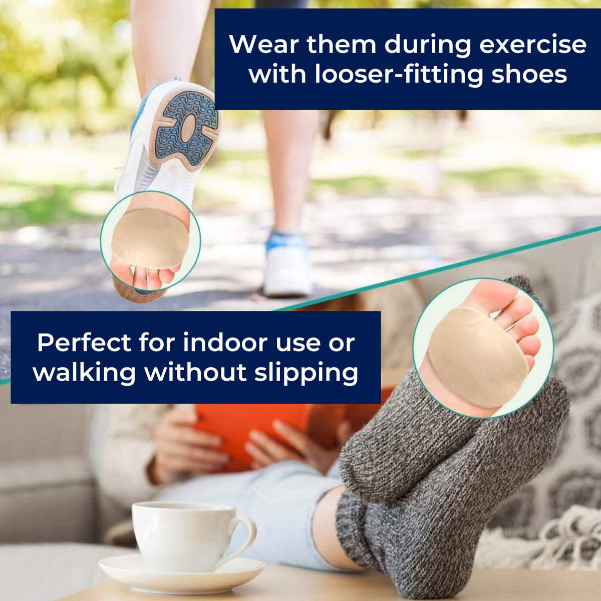 Gel Metatarsal Pads with Toe Sleeve for Ball of Foot Cushioning