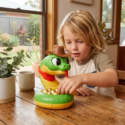 Interactive Rattlesnake Reaction Game Toy with Surprise Movements for Playing with Friends and Family