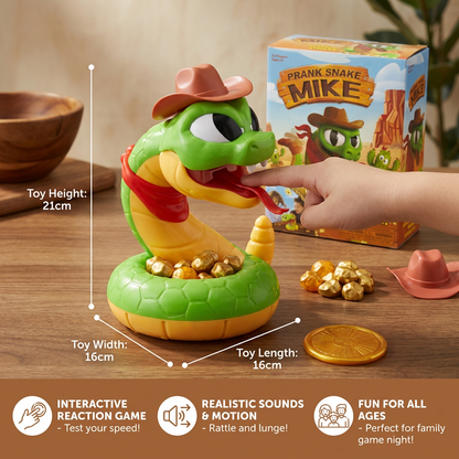 Interactive Rattlesnake Reaction Game Toy with Surprise Movements for Playing with Friends and Family