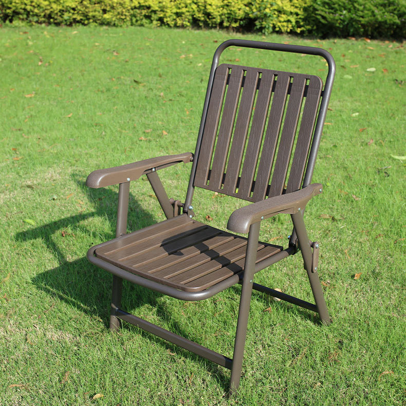 Foldable Camping Chair with Carbon Steel Frame and Built-In Footrest, Armrest Support