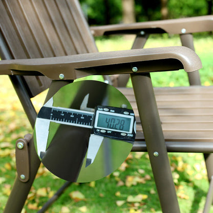 Foldable Camping Chair with Carbon Steel Frame and Built-In Footrest, Armrest Support
