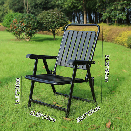 Foldable Camping Chair with Carbon Steel Frame and Built-In Footrest, Armrest Support
