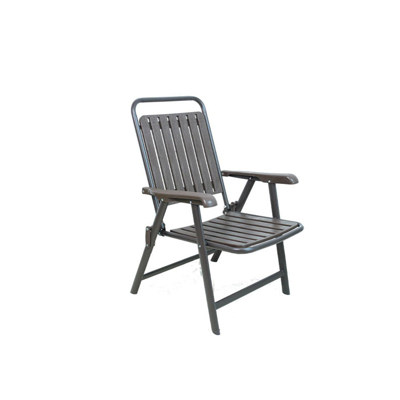 Foldable Camping Chair with Carbon Steel Frame and Built-In Footrest, Armrest Support