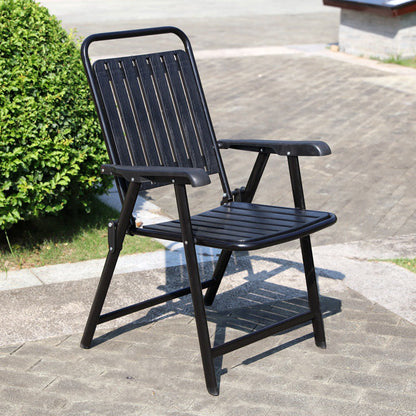 Foldable Camping Chair with Carbon Steel Frame and Built-In Footrest, Armrest Support