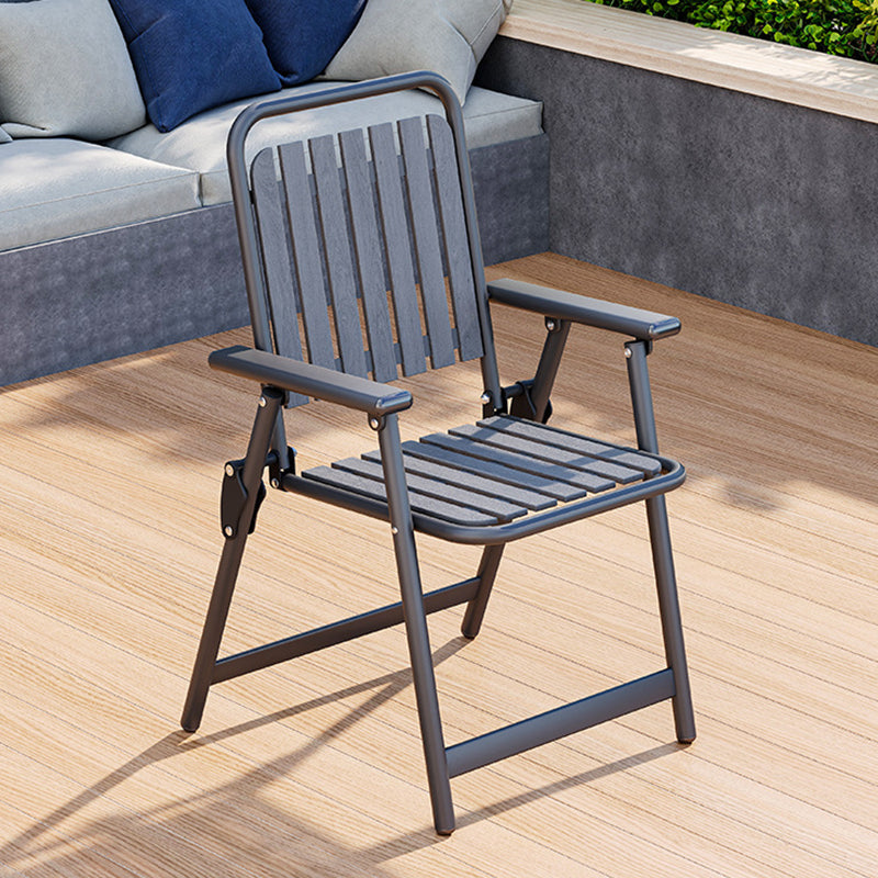 Foldable Camping Chair with Carbon Steel Frame and Built-In Footrest, Armrest Support