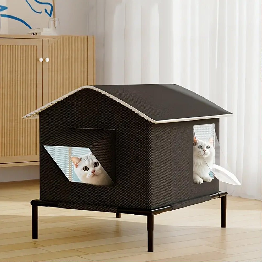 Elevated Pet Bed with Moisture Resistant Oxford Fabric and Steel Frame for Cats and Dogs