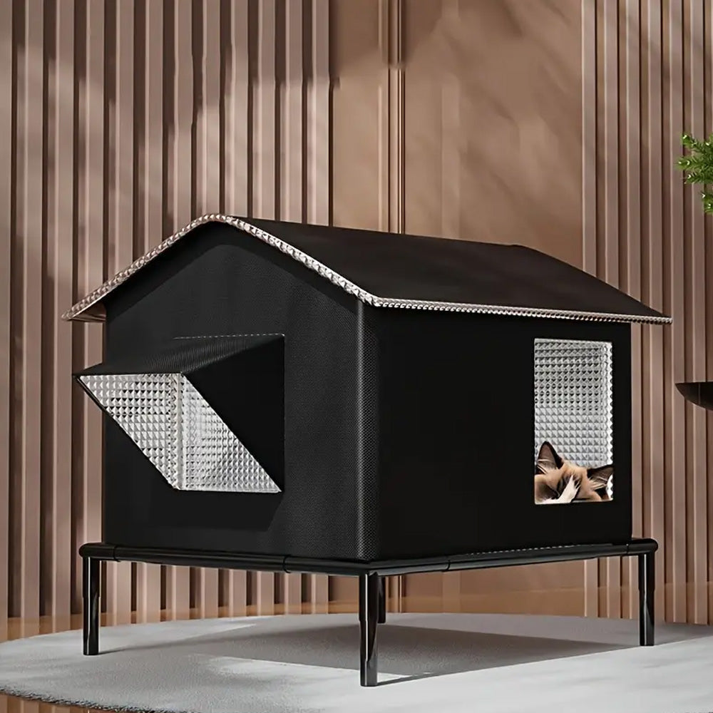 Elevated Pet Bed with Moisture Resistant Oxford Fabric and Steel Frame for Cats and Dogs