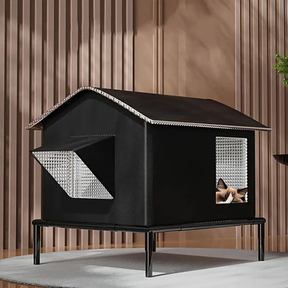 Elevated Pet Bed with Moisture Resistant Oxford Fabric and Steel Frame for Cats and Dogs