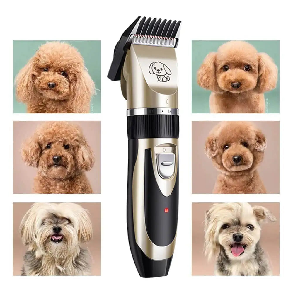 Cordless Dog Grooming Trimmer with Quiet Motor and Four Guide Combs