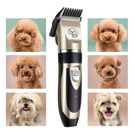 Cordless Dog Grooming Trimmer with Quiet Motor and Four Guide Combs