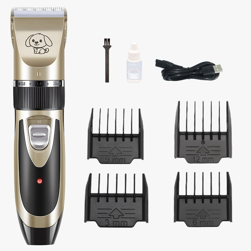 Cordless Dog Grooming Trimmer with Quiet Motor and Four Guide Combs