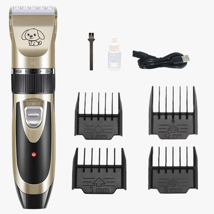 Cordless Dog Grooming Trimmer with Quiet Motor and Four Guide Combs