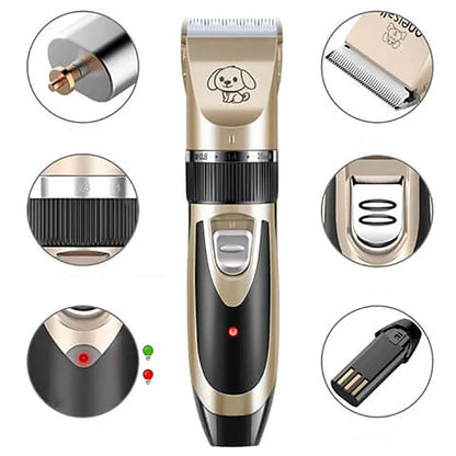 Cordless Dog Grooming Trimmer with Quiet Motor and Four Guide Combs