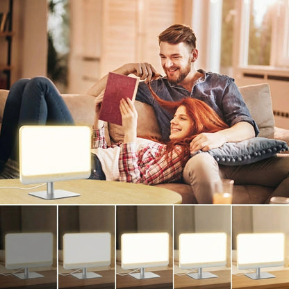 LED Light Therapy Lamp with 10,000 Lux Output and Adjustable Brightness, Flicker-Free