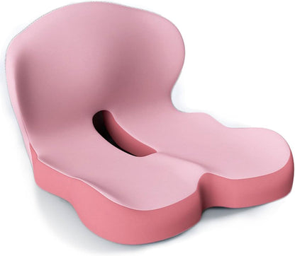 Memory Foam Seat Cushion with Non-Slip Base and Washable Cover