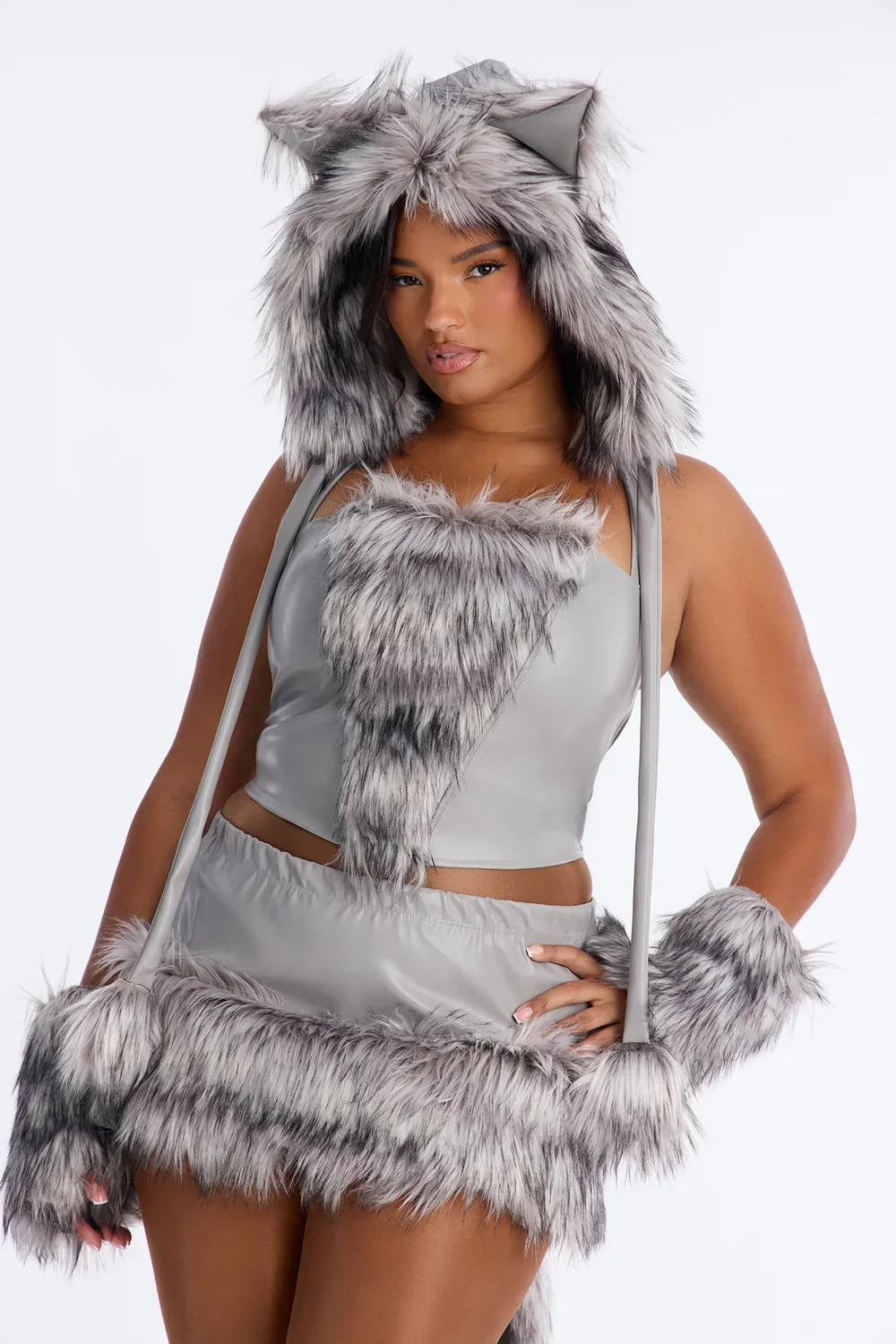 Character Inspired Set with Plush Details and Handwear