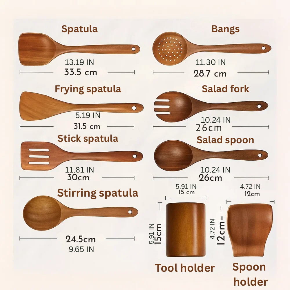 Sustainable Wooden Kitchen Utensil Set