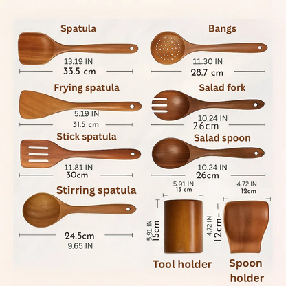 Sustainable Wooden Kitchen Utensil Set