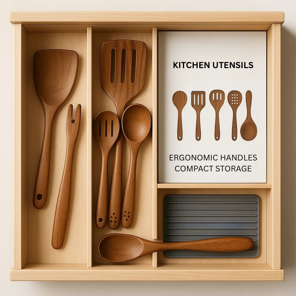 Sustainable Wooden Kitchen Utensil Set
