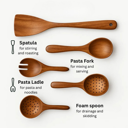 Sustainable Wooden Kitchen Utensil Set