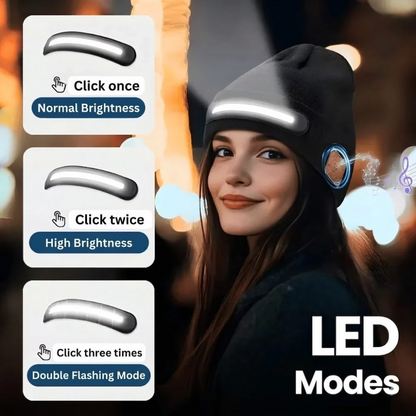 BeamTune Headlamp Beanie with Bluetooth Music
