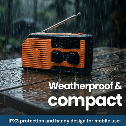 NaturVibes 4-in-1 Emergency Radio with Solar, Crank and Power Bank