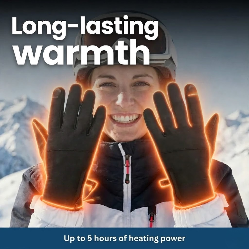 Rechargeable Heated Gloves with 3 Heat Levels, Touchscreen Winter Gloves for Men and Women