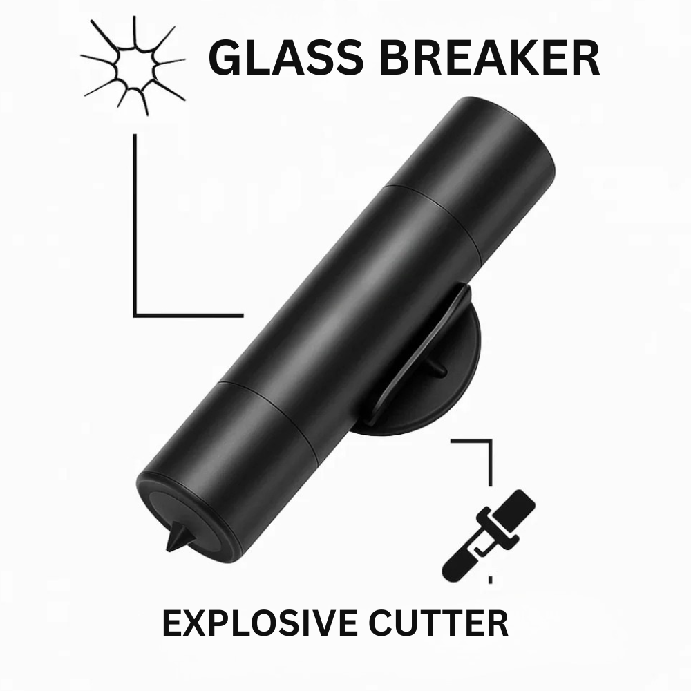 SafeKey 2-in-1 Emergency Rescue Tool Glass Breaker and Safety Cutter