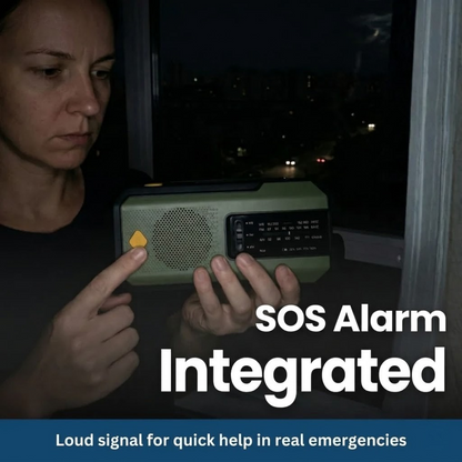 NaturVibes Emergency Radio with Solar, Hand Crank and SOS Alarm